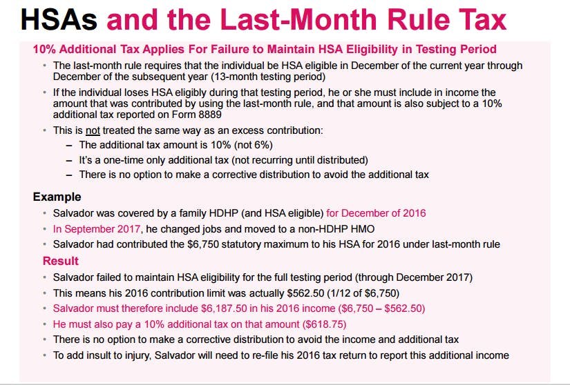 HSA Last-Month Rule